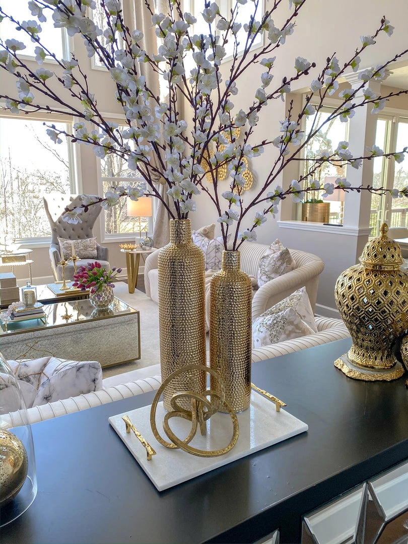 Inspire Me! Home Decor Gold Textured Ceramic Bottle Vases (2 Sizes) 6 Inspire Me! Home Decor Gold Textured Ceramic Bottle Vases (2 Sizes)