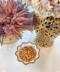 Inspire Me! Home Decor Gold And White Beaded Pedestal Bowl 14 Inspire Me! Home Decor Gold And White Beaded Pedestal Bowl