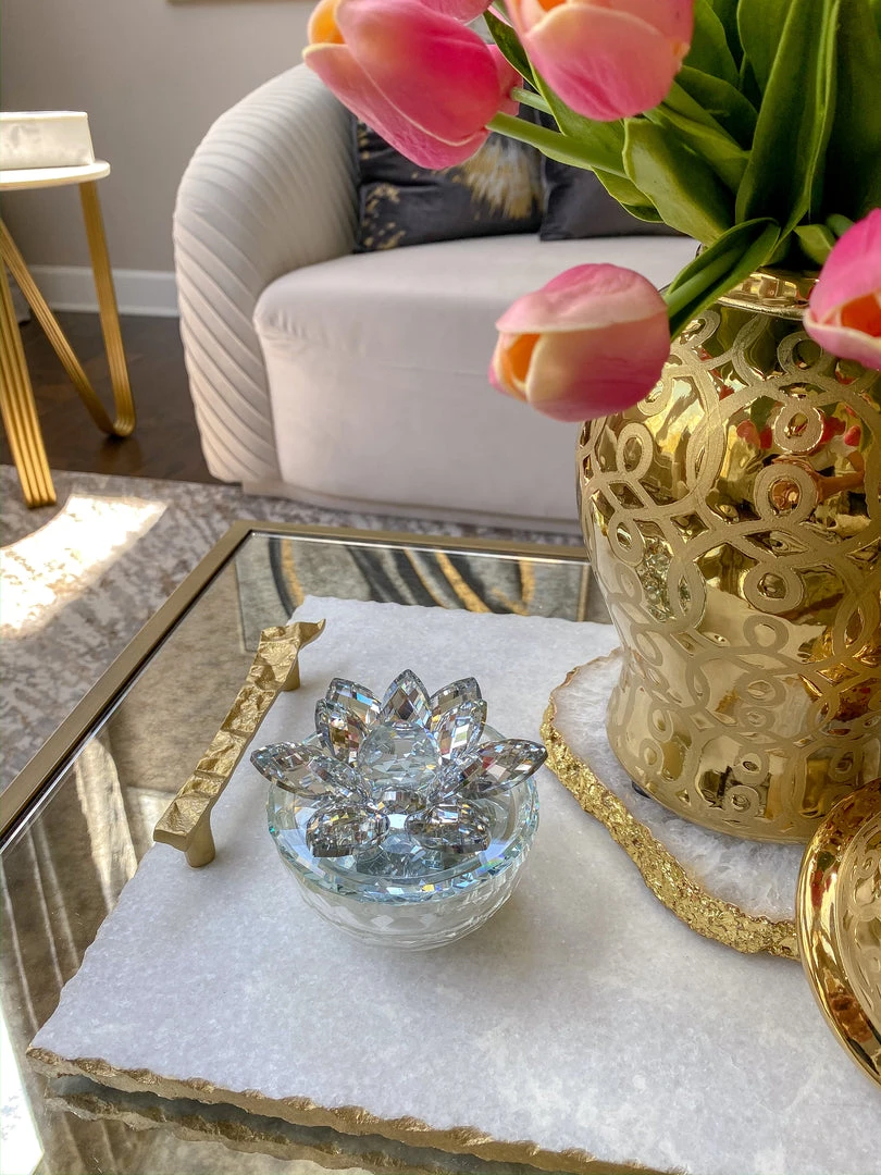 Inspire Me! Home Decor Crystal Lotus Top Candle (2 Colors) 4 Inspire Me! Home Decor Crystal Lotus Top Candle (2 Colors)