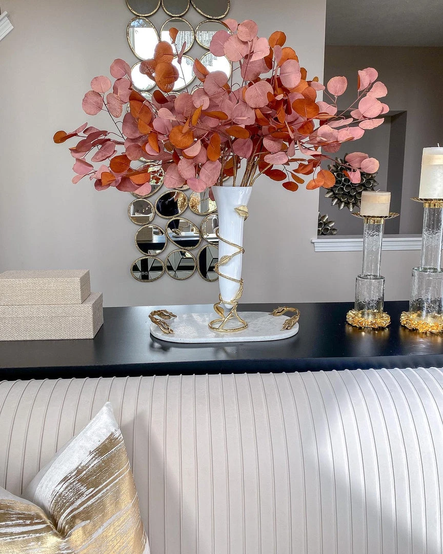 Inspire Me! Home Decor Floral Stems Beige Pink Flat Eucalyptus Stem 5 Inspire Me! Home Decor Floral Stems Beige Pink Flat Eucalyptus Stem