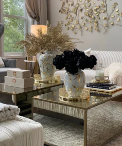 Inspire Me! Home Decor White Vase With Gold Floral Detail (2 Sizes) 8 Inspire Me! Home Decor White Vase With Gold Floral Detail (2 Sizes)