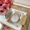 Inspire Me! Home Decor Marble Coasters W/ Gold Hammered Edge