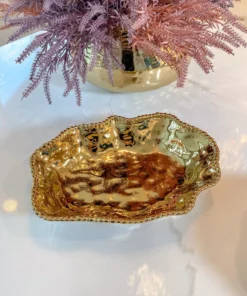 Inspire Me! Home Decor Gold Wavy Beaded Serving Bowl
