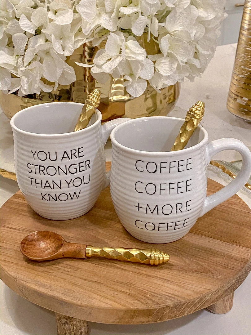 Inspire Me! Home Decor Gold Hammered Handle Wooden Tea Spoon (Set Of 4) 5 Inspire Me! Home Decor Gold Hammered Handle Wooden Tea Spoon (Set Of 4)