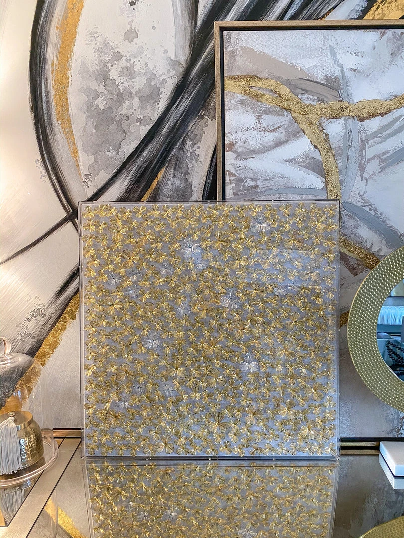 Inspire Me! Home Decor Gold And Silver Metal Flower Field Wall Art 4 Inspire Me! Home Decor Gold And Silver Metal Flower Field Wall Art