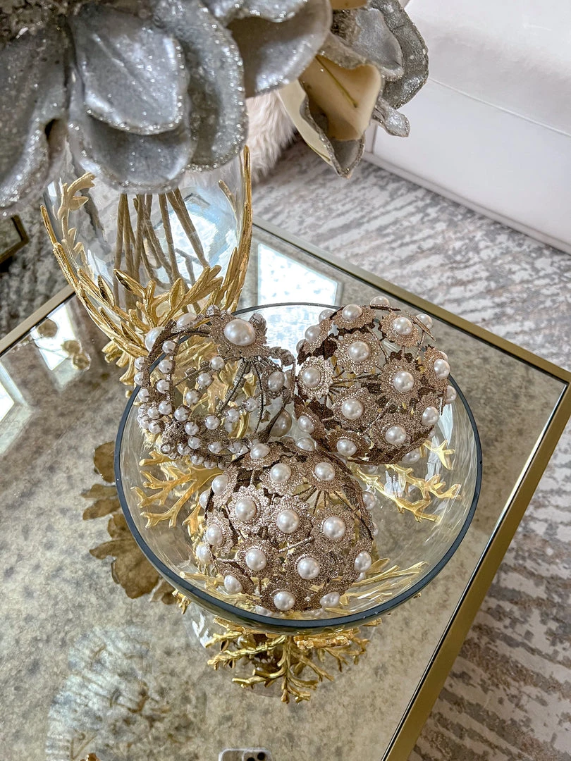 Inspire Me! Home Decor Gold Large Metallic Pearl Ornament/Orb 8 Inspire Me! Home Decor Gold Large Metallic Pearl Ornament/Orb