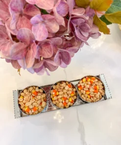 Inspire Me! Home Decor Beaded Silver Triple Bowl Snack Dish With Tray