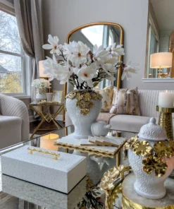 Inspire Me! Home Decor 25" Cream Pink Magnolia Stem