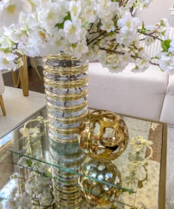 Inspire Me! Home Decor Gold Ribbed Glass Vase (2 Sizes)