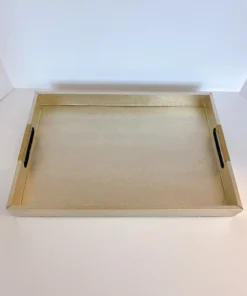 Inspire Me! Home Decor Golden Faux Leather Tray, Set Of 3