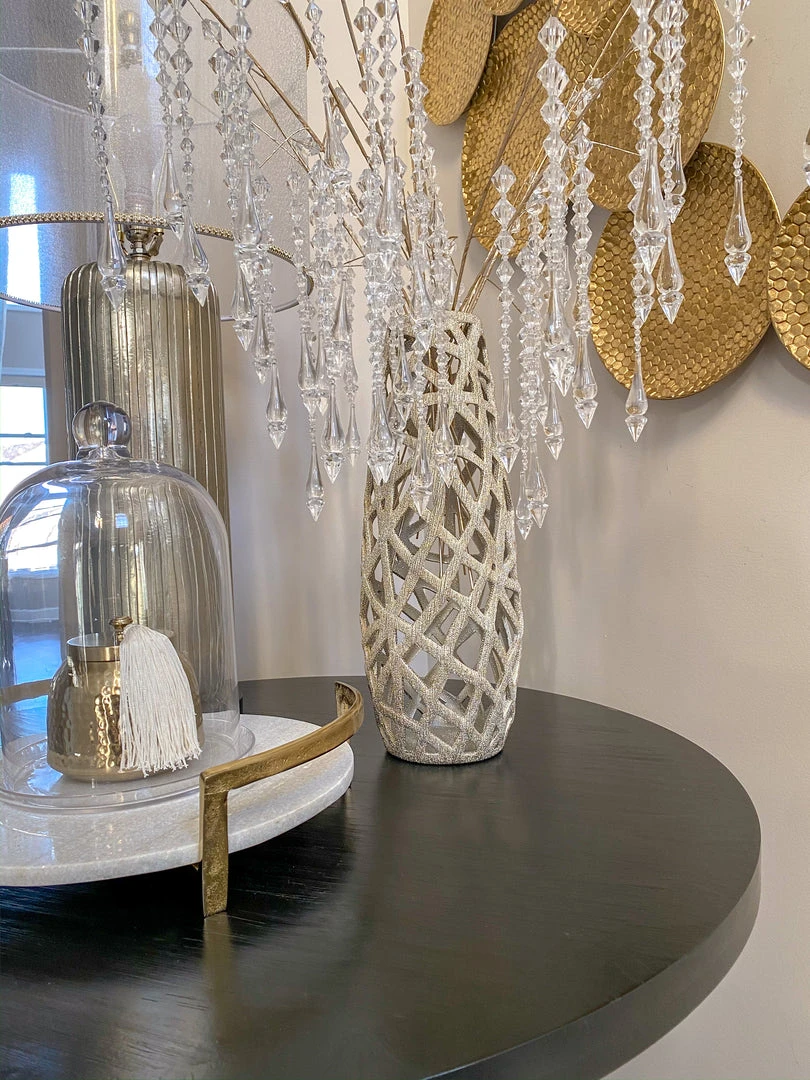 Inspire Me! Home Decor Champagne Ceramic Cut-Out Vase 3 Inspire Me! Home Decor Champagne Ceramic Cut-Out Vase