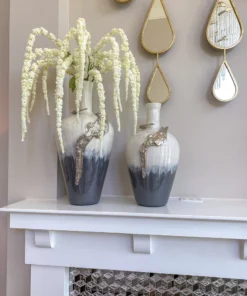 Inspire Me! Home Decor Large Glass Vase W/ Silver Metal Decor (2 Sizes)