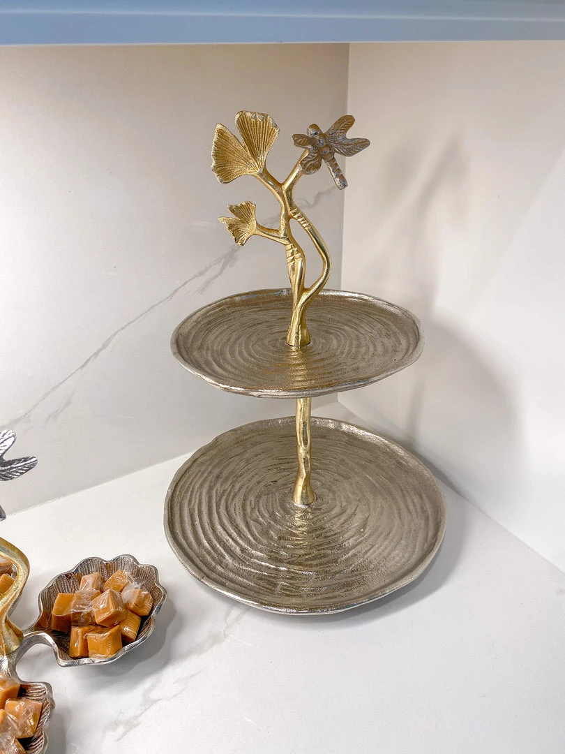 Inspire Me! Home Decor Gold Two-Tone Dragonfly Cake Stand 5 Inspire Me! Home Decor Gold Two-Tone Dragonfly Cake Stand