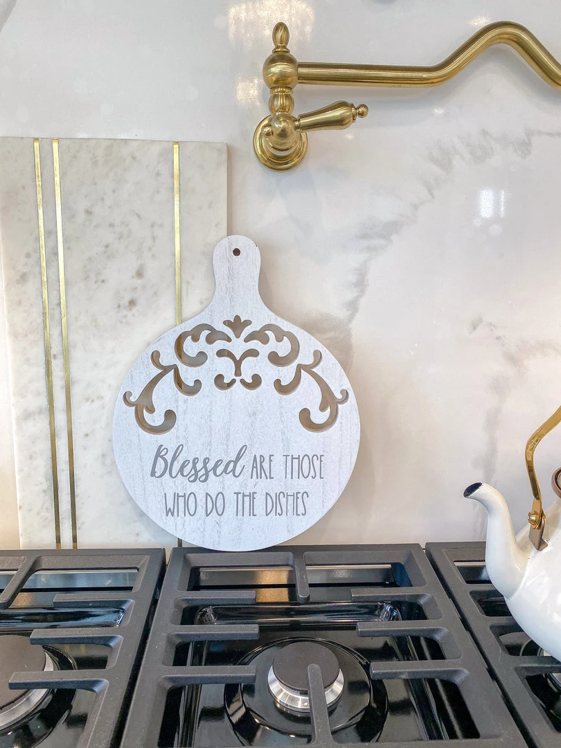 Inspire Me! Home Decor Round Wood Cutting Board W/ Cutouts ( 3 Designs) 6 Inspire Me! Home Decor Round Wood Cutting Board W/ Cutouts ( 3 Designs)