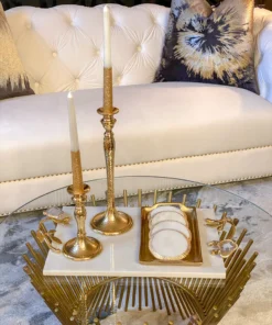 Inspire Me! Home Decor Marble Tray With Gold Agate Handles 11 Inspire Me! Home Decor Marble Tray With Gold Agate Handles