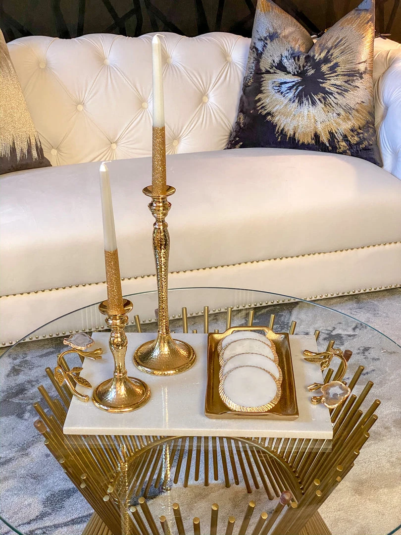 Inspire Me! Home Decor Marble Tray With Gold Agate Handles 6 Inspire Me! Home Decor Marble Tray With Gold Agate Handles