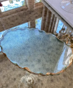 Inspire Me! Home Decor Crystal Oval Tray With Gold Edge