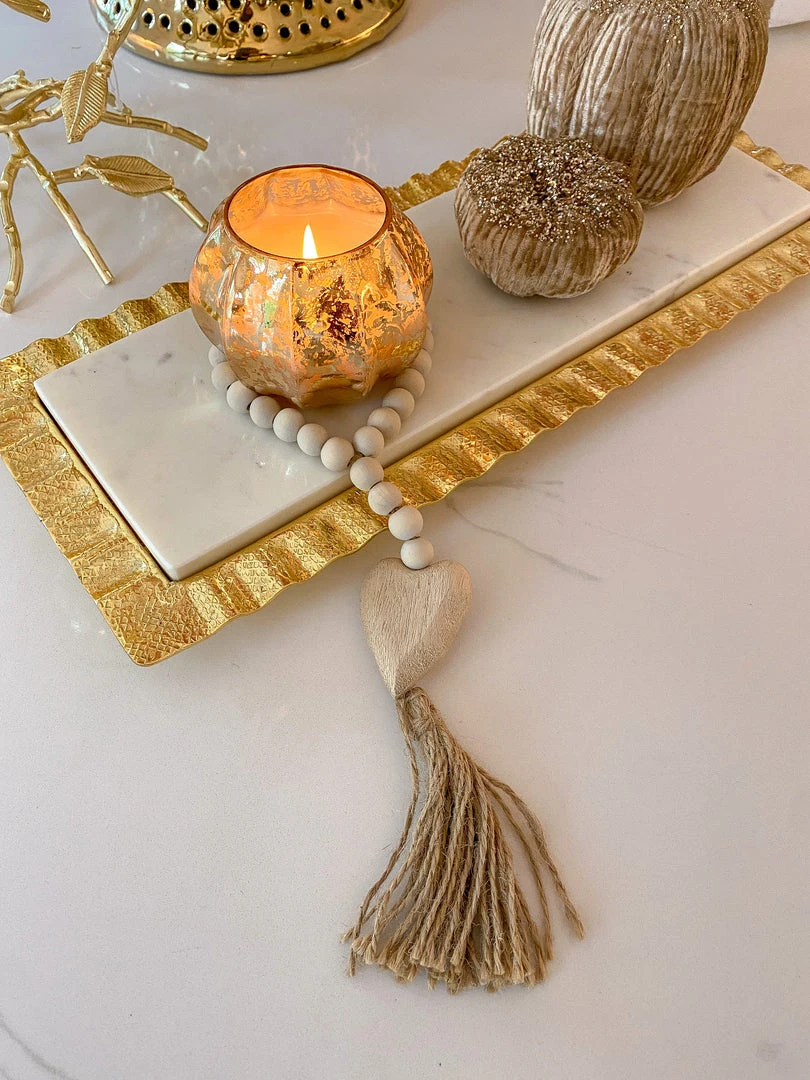 Inspire Me! Home Decor Wooden Beaded Tassel With Heart Pendant 3 Inspire Me! Home Decor Wooden Beaded Tassel With Heart Pendant