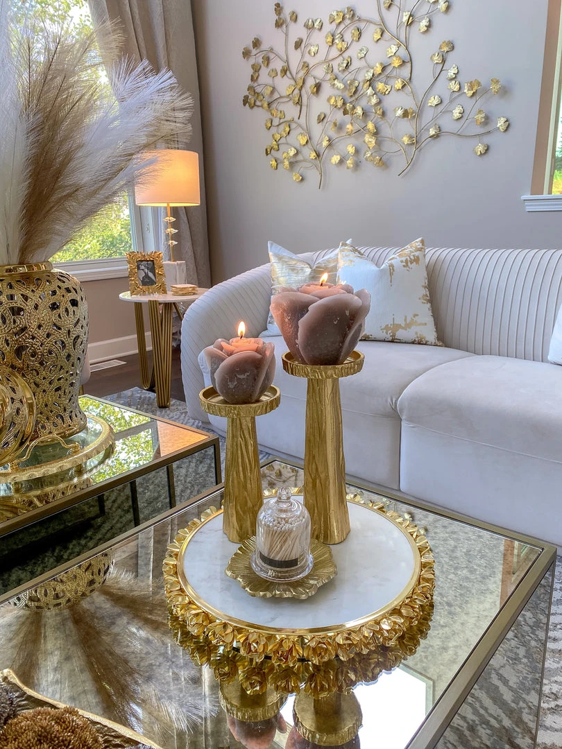 Inspire Me! Home Decor Beige Opaque Rose Candle (3 Sizes) 3 Inspire Me! Home Decor Beige Opaque Rose Candle (3 Sizes)