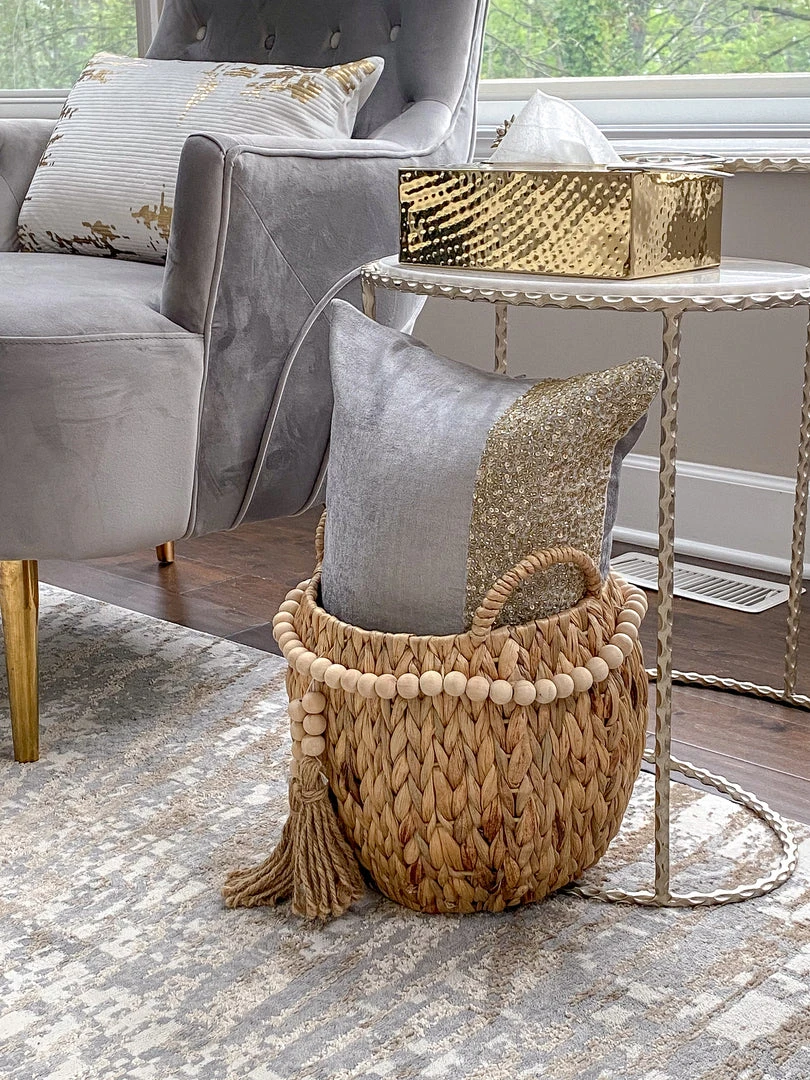 Inspire Me! Home Decor Braided Baskets With Beaded Tassel (Set Of 2) 6 Inspire Me! Home Decor Braided Baskets With Beaded Tassel (Set Of 2)