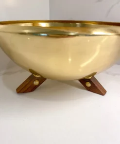 Inspire Me! Home Decor Gold Bowl With Wooden Legs