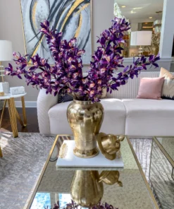 Inspire Me! Home Decor Marble Tray With Gold Metal Vine Handles