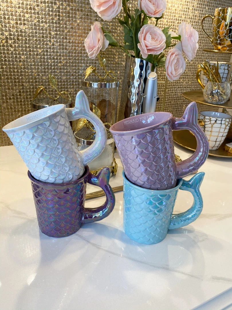 Inspire Me! Home Decor Set Of 4 Mermaid Mugs KITCHEN 4 Inspire Me! Home Decor Set Of 4 Mermaid Mugs KITCHEN