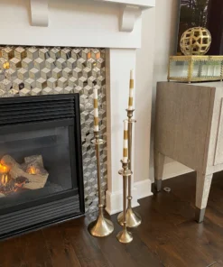 Inspire Me! Home Decor Gold Band Taper Candles (Set Of 6)