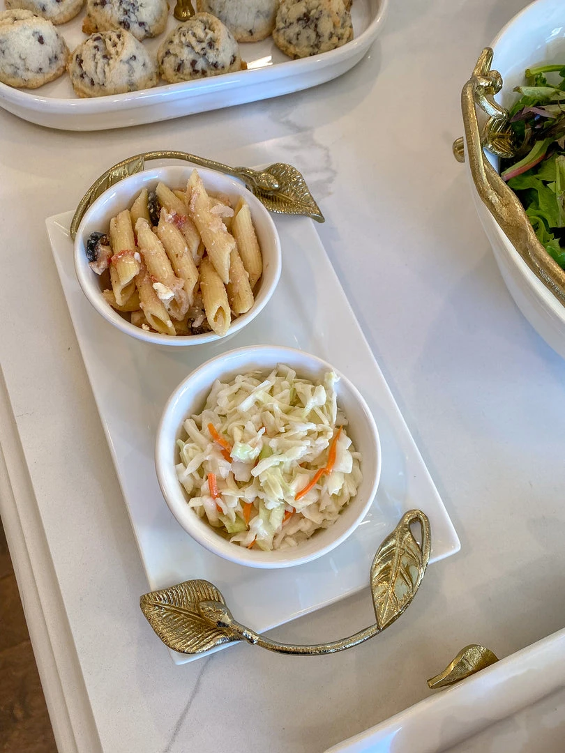 Inspire Me! Home Decor White Ceramic Tray With Serving Bowls And Gold Leaf 5 Inspire Me! Home Decor White Ceramic Tray With Serving Bowls And Gold Leaf