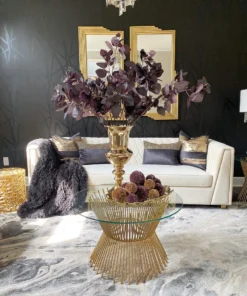 Inspire Me! Home Decor Gold Leaf Textured Openwork Tray