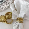 Inspire Me! Home Decor Gold Crumpled Leaf Napkin Rings (Set Of 4) 1 Inspire Me! Home Decor Gold Crumpled Leaf Napkin Rings (Set Of 4)