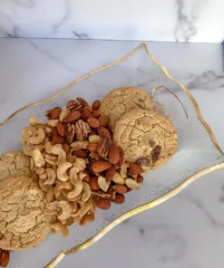 Inspire Me! Home Decor Glass And Gold Rectangle Tray With Handles