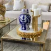 Inspire Me! Home Decor Blue And White Ceramic Ginger Jar With Gold Details 2 Inspire Me! Home Decor Blue And White Ceramic Ginger Jar With Gold Details