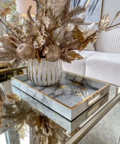 Inspire Me! Home Decor Marble Tray With Gold Edges And Metallic Marble Pattern (2 Sizes) 13 Inspire Me! Home Decor Marble Tray With Gold Edges And Metallic Marble Pattern (2 Sizes)