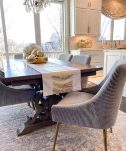 Inspire Me! Home Decor Gold Foil Patterned Table Runner