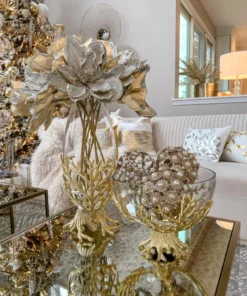 Inspire Me! Home Decor Gold Metal Branch And Glass Vase