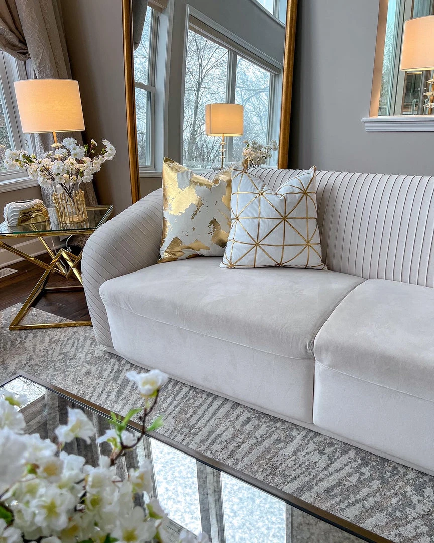 Cloud9d PILLOWS, RUGS, & THROWS Sera Ivory Gold Pillow - 20" X 20" 5 Cloud9d PILLOWS, RUGS, & THROWS Sera Ivory Gold Pillow - 20" X 20"