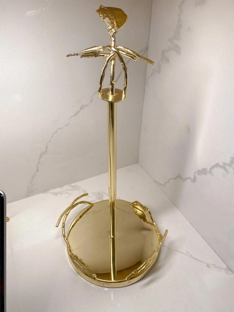 Inspire Me! Home Decor Gold Leaf Detailed Paper Towel Holder 9 Inspire Me! Home Decor Gold Leaf Detailed Paper Towel Holder