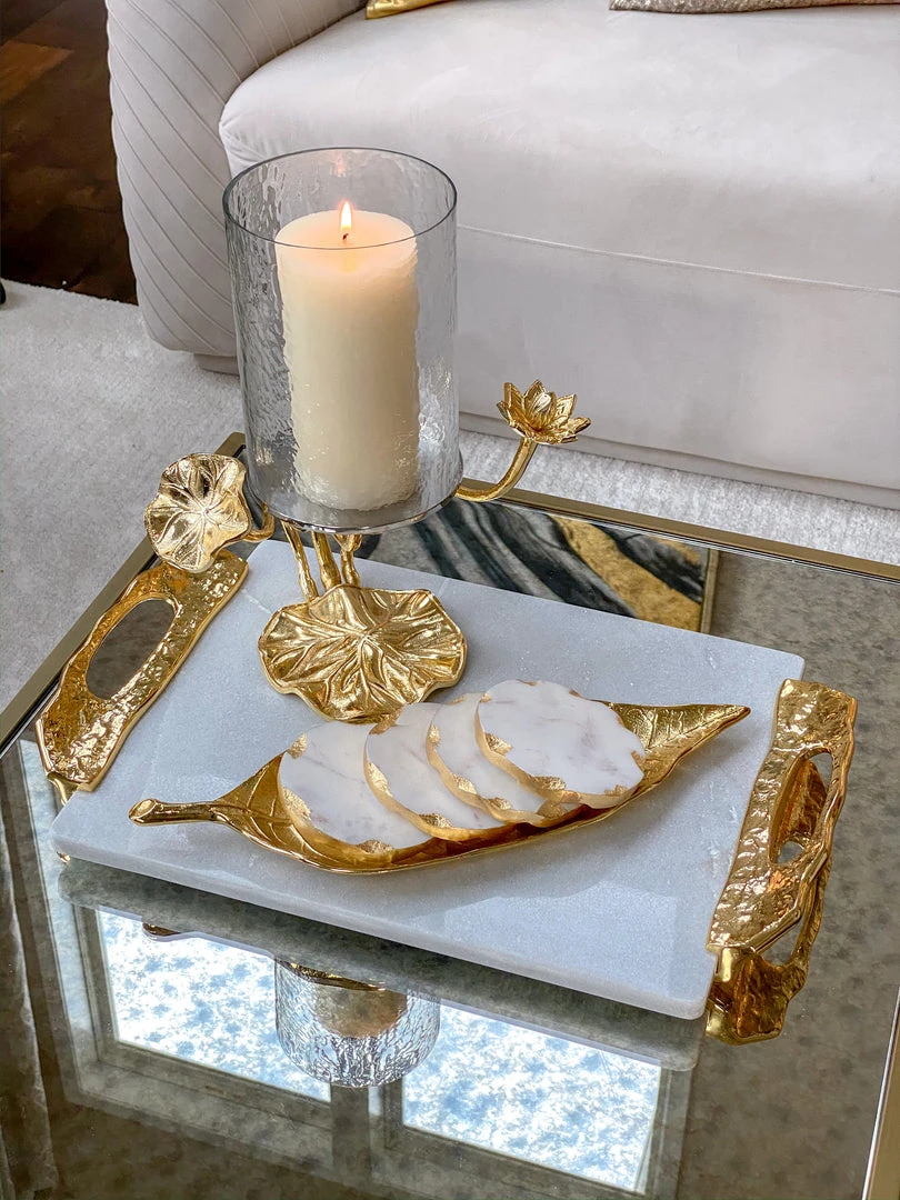 Inspire Me! Home Decor Marble Tray With Gold Lava Handles 5 Inspire Me! Home Decor Marble Tray With Gold Lava Handles