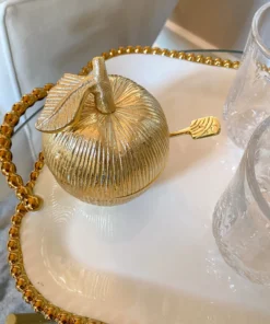 Inspire Me! Home Decor Gold Apple Honey Jar With Spoon