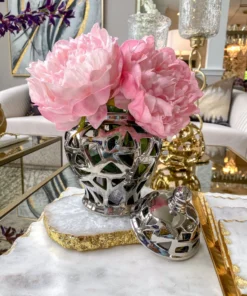 Inspire Me! Home Decor Silver Extra Mini Cut-Out Ginger Jar