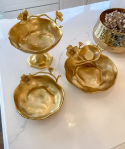 Inspire Me! Home Decor Gold Floral Bowl On Pedestal 13 Inspire Me! Home Decor Gold Floral Bowl On Pedestal