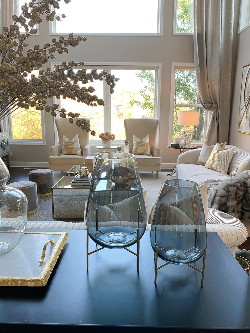 Inspire Me! Home Decor Smoke Grey Glass Planter On Gold Stand (2 Sizes) 4 Inspire Me! Home Decor Smoke Grey Glass Planter On Gold Stand (2 Sizes)