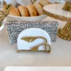 Inspire Me! Home Decor White Ceramic Napkin Holder With Gold Leaf 1 Inspire Me! Home Decor White Ceramic Napkin Holder With Gold Leaf