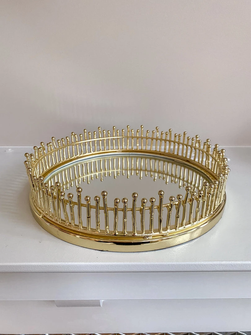 Inspire Me! Home Decor Round Mirror Tray (2 Sizes) (2 Colors) 4 Inspire Me! Home Decor Round Mirror Tray (2 Sizes) (2 Colors)