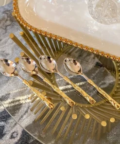 Inspire Me! Home Decor Crumpled Gold Handle Spoons