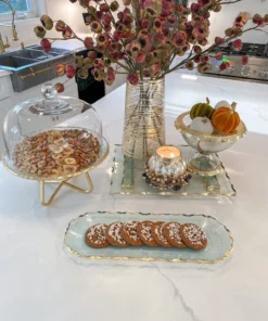 Inspire Me! Home Decor Glass Oval Tray With Hammered Gold Edge 8 Inspire Me! Home Decor Glass Oval Tray With Hammered Gold Edge