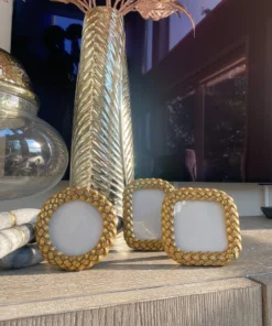 Inspire Me! Home Decor Gold Chain Braided Mini Picture Frame (3 Shapes)