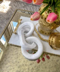 Inspire Me! Home Decor Geometric White Marble Chain