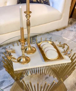 Inspire Me! Home Decor Marble Tray With Gold Agate Handles 10 Inspire Me! Home Decor Marble Tray With Gold Agate Handles